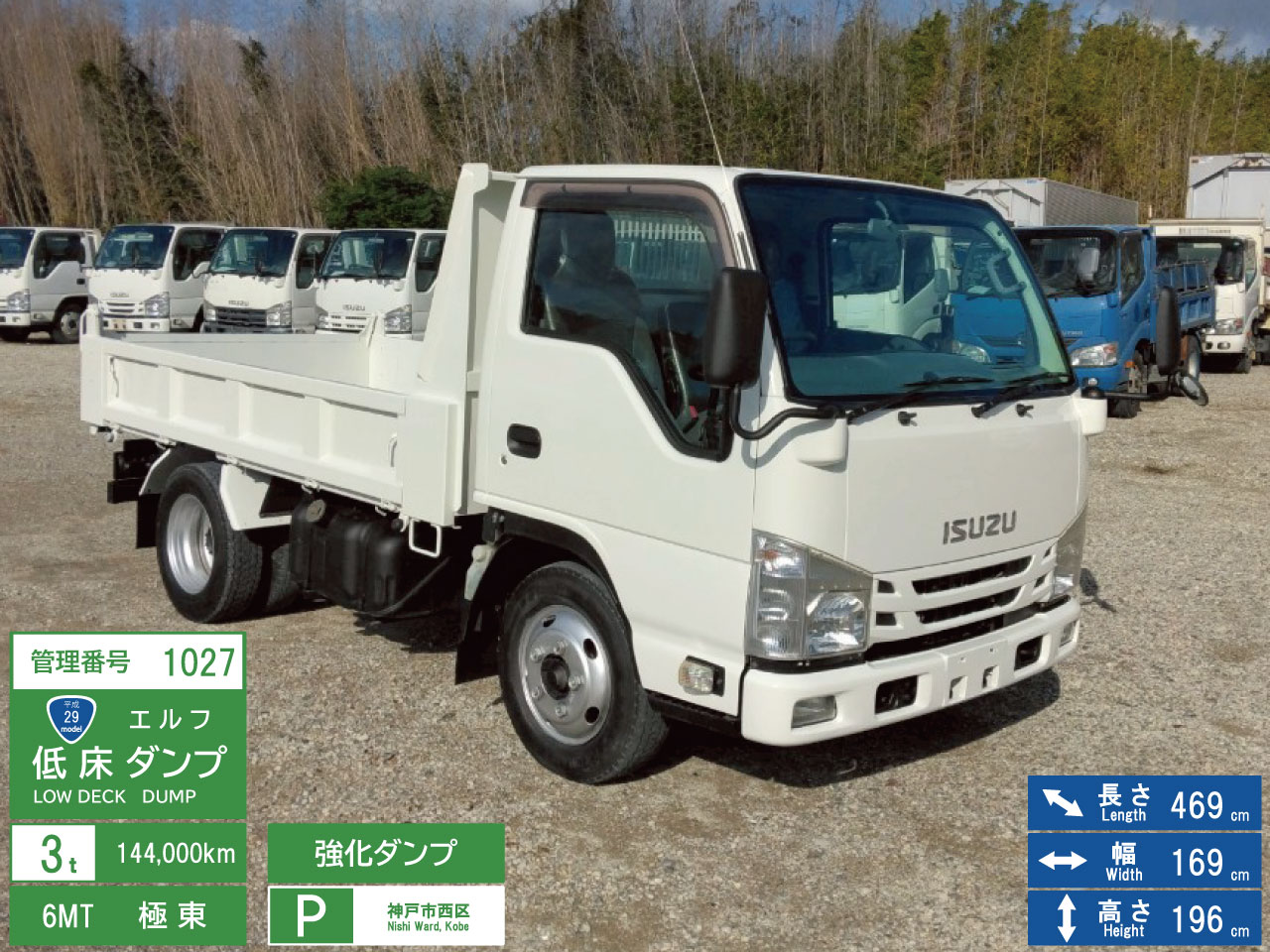 H29年　いすゞ エルフ 3ｔ 低床 強化ダンプ